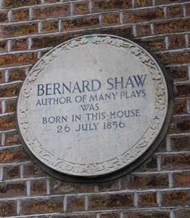 Photo:Shaw was born at 33 Synge Street, Portobello, Dublin.