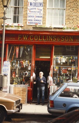 Photo:Fred Collins Outside his shop