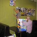 Photo:Still at it 2011 hanging my show in the 7 Dials club with Carmina