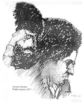Photo:An artist's sketch of David from the Public Inquiry 1971