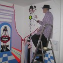 Photo: Illustrative image for the 'George Skeggs working on Seven Dials Club mural' page